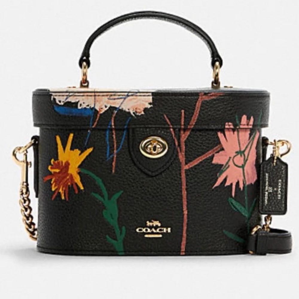 Coach X Jean Michel Basquiat Crossbody Turn-lock Flowers Graffiti Crossbody